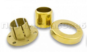 Цанга под трубу Ø38.1 мм, полированная #600, AISI 304, 3 отв. Ø7 мм, 3 отв. Ø9 мм, под золото Фk026-88 купить в Самаре