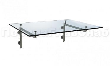 Стеклянный консольный навес на Г-образном каркасе - вариант 2 купить в Самаре