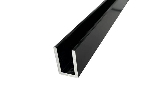П-образный профиль 19x13, L=2200, под стекло 8 мм, алюминий анодированный в черный глянцевый t756 AND BL 2