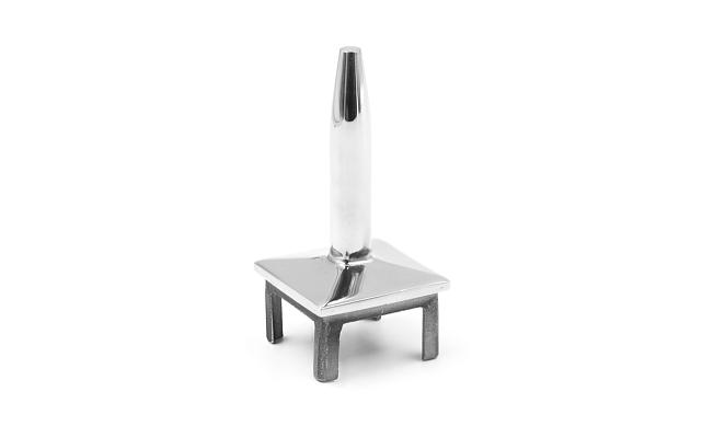 Наконечник палец (солдатик) на стойку из профильной трубы 40х40х1.5 мм, литой, усеченный, облегченный, полированный, нержавеющий AISI 304 k285-2