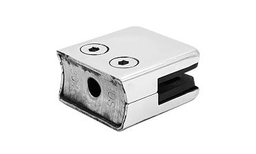 Стеклодержатель штампованный, под стекло 10 мм (5+5 мм), квадратный под стойку Ø38.1 мм (40х24х48 ) полированный AISI 304 k351-10 купить в Самаре