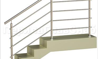 Четыре ригеля на держателях, круглый поручень и круглые стойки купить в Самаре