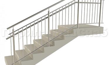 Нержавеющие ограждения с вертикальным заполнением 'частокол' - вариант №4 купить в Самаре