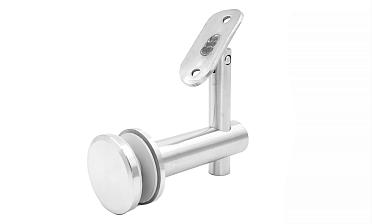 Выносной держатель поручня на стекло 8-20 мм, регулируемый, с ложементом, шлифованный, AISI 304, уценка Фk241-У купить в Самаре