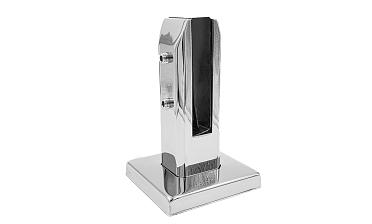 Стеклодержатель напольный 50х50х160 мм, литой, плоский, без сверления, нержавеющая сталь AISI 304, полированная k275-3 купить в Самаре