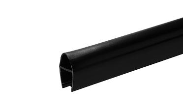 Уплотнитель для стекла 8 мм, дверь-стекло 2200 мм, непрозрачный черный t212-2 BL-U купить в Самаре