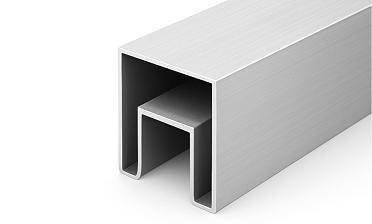 Труба 40х40 мм с пазом 24х24 под стекло, 6000 мм, алюминиевая, анодированная Фk856-3 AL купить в Самаре