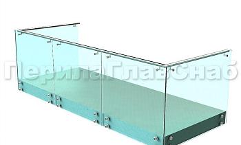 Ограждения на несущем стекле с торцевым креплением для балкона в Самаре. Готовые проекты ПерилаГлавСнаб