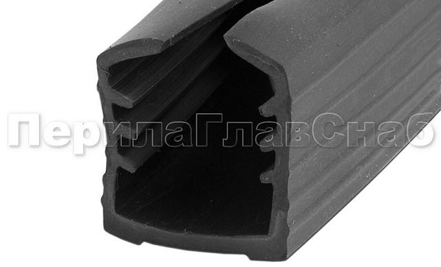 Уплотнитель в поручень с пазом 27х30 для стекла 10+10 мм, EPDM Фk308