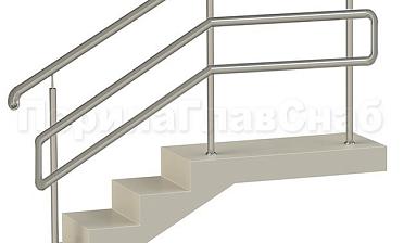 Нержавеющие ограждения с двойным поручнем без ригелей - вариант 1 купить в Самаре