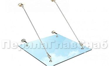 Стеклянный козырек на вантах купить в Самаре