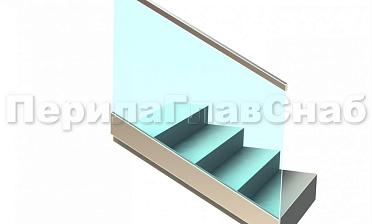 Ограждение с профильным поручнем с пазом в зажимном профиле на лестнице купить в Самаре