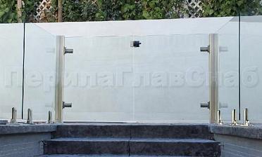 Зажимные двустворчатые калитки из нержавеющей стали со стеклом купить в Самаре