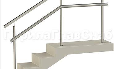 Ограждения с квадратным поручнем и дополнительным поручнем без ригелей купить в Самаре