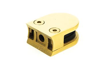 Стеклодержатель литой с вставками под стекло 8 мм (4+4 мм), закругленный под Ø38.1 мм, 40х22х50, золотой k001-88 купить в Самаре