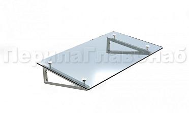Стеклянный козырек на консоли из трубы купить в Самаре