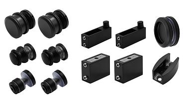 Комплект раздвижной системы для стеклянной душевой, нержавеющая сталь AISI 304, черная t401 BL купить в Самаре