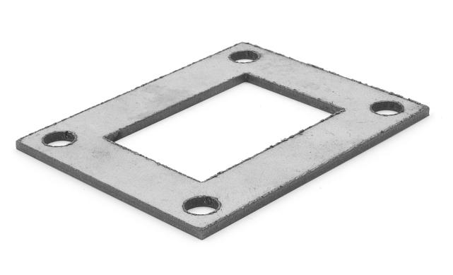 Фланец прямоугольный нержавеющий 100х80 (под трубу 40x60) Ф-0533 2