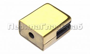 Стеклодержатель штампованный квадратный на плоскость для стекла 8 мм (4+4 мм), полированный, под золото (AISI 304) Фk352-88 купить в Самаре