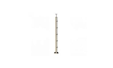 Стойка круглая Ø38.1: 5 ригеледержателей, полированная, высота 950 мм (AISI 304) k715 купить в Самаре