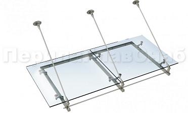 Стеклянный козырек на вантах и профильном каркасе купить в Самаре