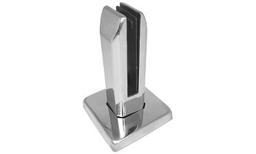 Стеклодержатель напольный, плоский 45х50х160 мм, для стекла 10 - 12 мм, полированный, без сверления стекла AISI 304 k282 купить в Самаре