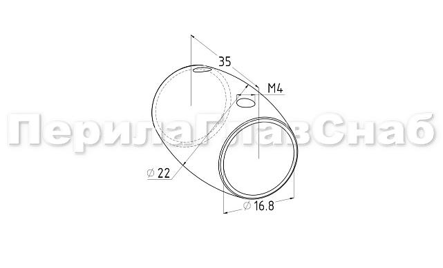 Соединитель ригеля бочонок Ø16.0х1.5 мм полированный AISI 304 k062-3 3