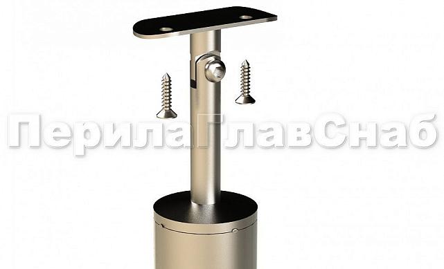 Стойка круглая Ø38.1: 2 литых зажимных стеклодержателя, полированная, высота 950 мм (AISI 304) k722-R 4