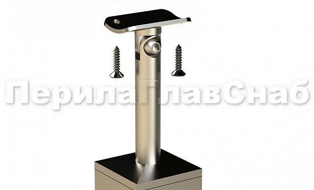 Готовая стойка 40х40х950 мм, деревянная, со вставками из нержавеющей стали 2х100 мм с 2 зажимными стеклодержателями k740-4-R 4