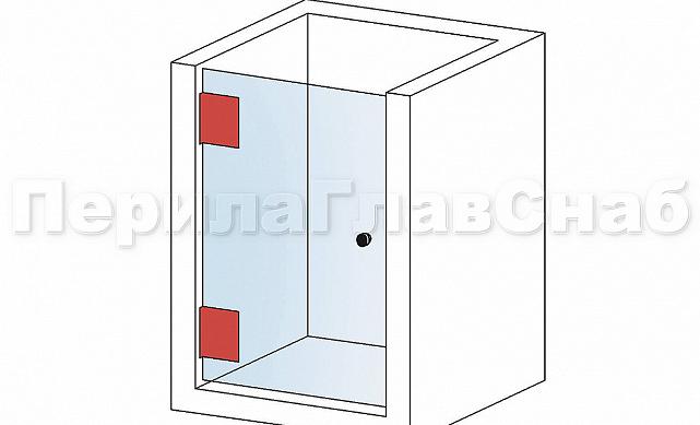 Петля для душевой кабины стена-стекло 90° с односторонним креплением, 90*55, цинк, полированная t305 PZn 2