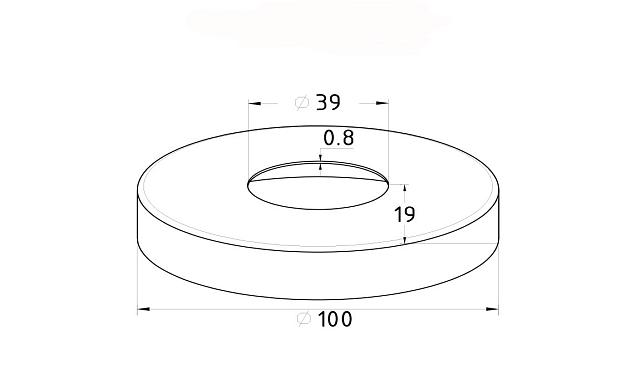 Низ стойки Ø38.1 мм, 102х18х0.6, полированный (AISI 304) k201-4 2