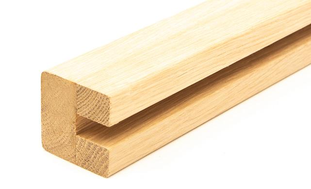 Дубовый поручень 40х40 некрашеный С ПАЗОМ, Премиум Ф-1077 3