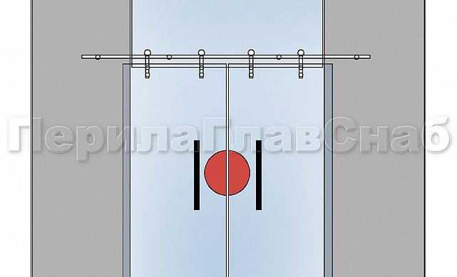 Замок для стеклянной двери с ответной частью на стекло, без вырезов в стекле шлифованный t109 SSS 2