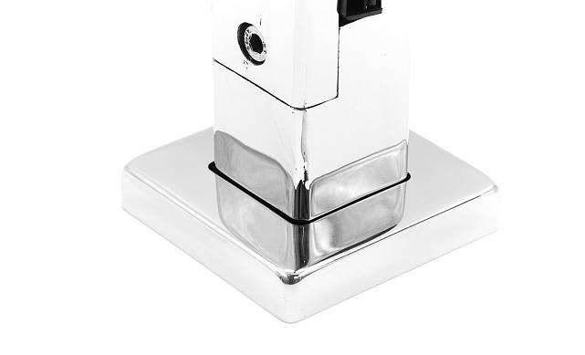 Стеклодержатель напольный 50х50х190 мм, литой, плоский, для стекла 10-12 мм, нержавеющая сталь AISI 304, полированная k275-2 12