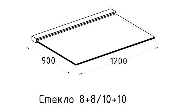 Козырек на алюминиевом профиле ,вынос до 950мм k671-100-1.2 2
