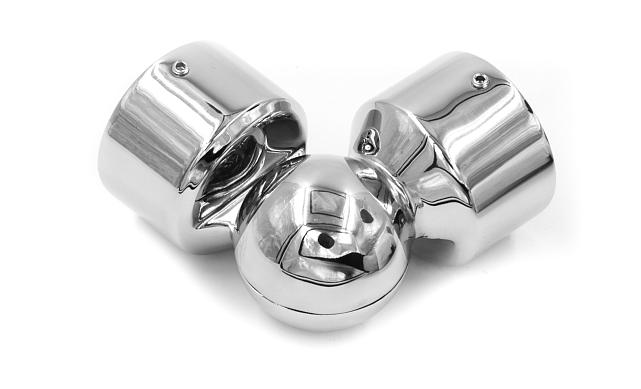 Поворот литой, внешний, регулируемый, "шар", под Ø50.8 мм, полированный AISI 304 k262 5