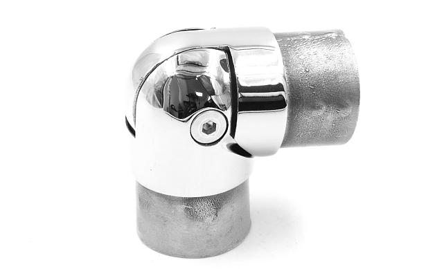 Поворот литой, шарнирный под Ø42.4 мм, полированный, AISI 304 k273 3