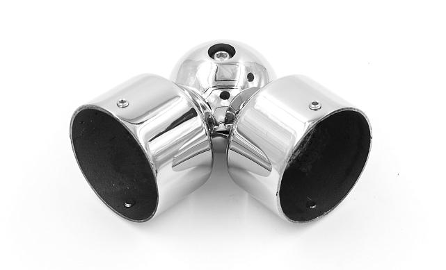 Поворот литой, внешний, регулируемый, "шар", под Ø50.8 мм, полированный AISI 304 k262 6