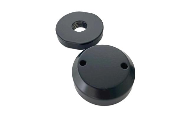 Комплект торцевого крепления несущего стекла, гайка-шайба Ø50х10х18 мм с внутренней резьбой М16, порошковая покраска RAL 9005 мат, AISI 304 Фk277-6-П 2