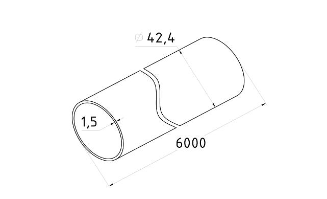 Труба круглая нержавеющая Ø42.4х1.5x6000 мм, полировка 600GRIT, AISI 304 Rk845 2