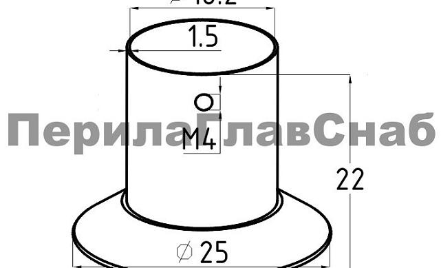 Фланец для трубы Ø16 мм, штампованный, полированный, (AISI 304) k207-3 2