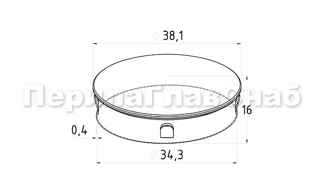 Заглушка штампованная для трубы Ø38.1х1.5х0.6 мм шлифованная (AISI 304) k036-4 2