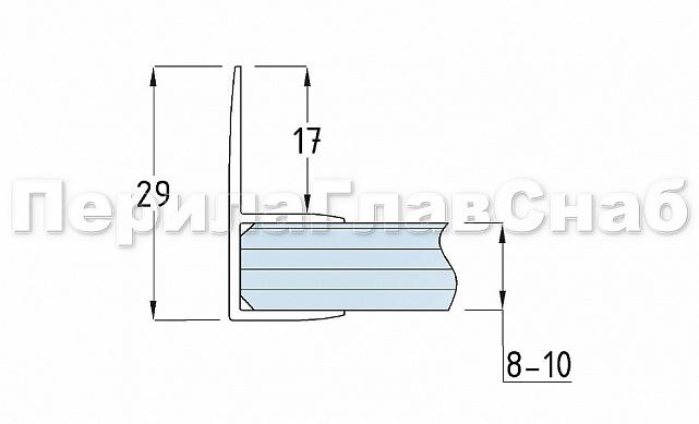 Уплотнитель для стекла в душевую кабину 8 мм, стекло-стекло 2200 мм t215 2