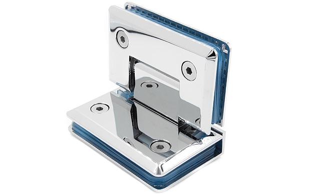 Петля для душевой кабины стекло-стекло 90° 90х55 мм цинк, полированная t304 PZn 5