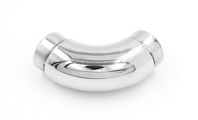 Отвод поручня под Ø38.1х110х1.5 мм, 90°, литой, полированный 600 Grit, с двумя установочными кольцами, (AISI 316) k059-4 3