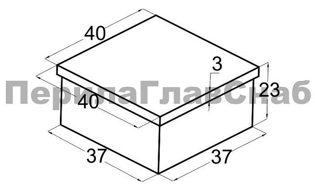 Заглушка для профильной трубы 40х40 мм, литая, полированная, хром (AISI 304) k224-3 2
