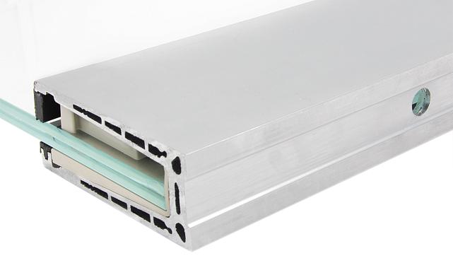 Комплект профиля зажимного для стекла 12 мм, с отверстиями, НЕАНОД, алюминий, k601-4-12 6