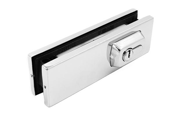 Замок для стеклянной двери угловой с круглым ригелем комплект, полированный t150 PSS 8