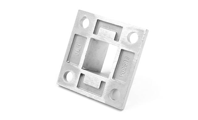 Фланец для трубы 40х40, литой, закладная под стойку, AISI 304 k350 4