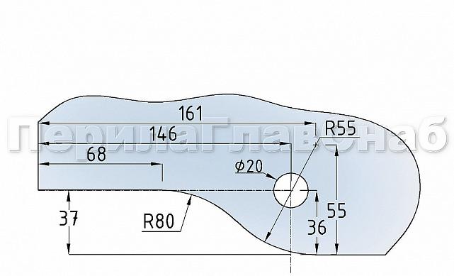 Фитинг на фрамугу с осью и монтажной пластиной, шлифованный t130 SSS 3